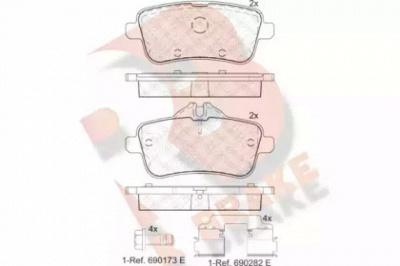 R BRAKE rb2072067 -  Комплект тормозных колодок, дисковый тормоз